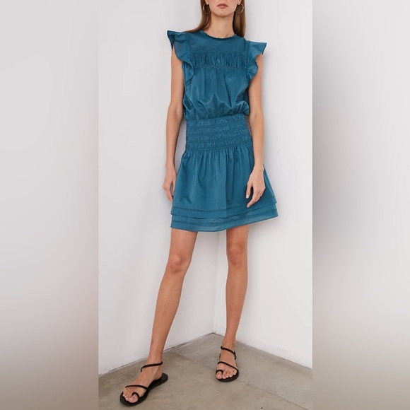 Rails Minnie Flutter Sleeve Mini Dress Lagoon - Picture 2 of 14